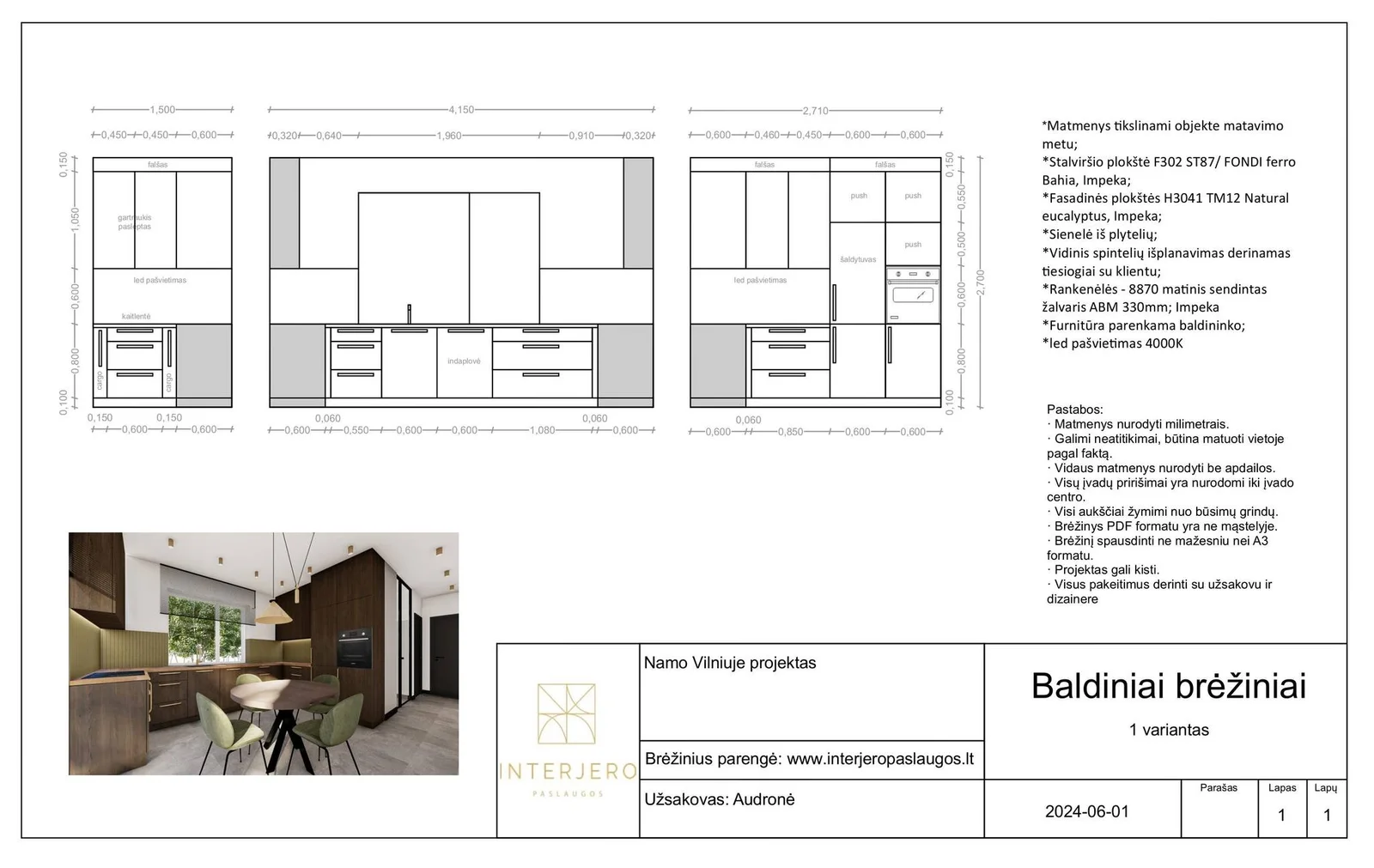 Furniture drawings of the house